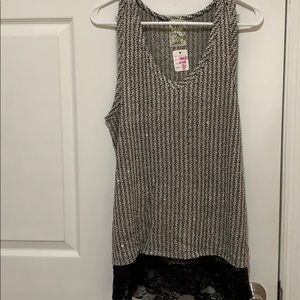 💕Vocal black, silver shimmering tank